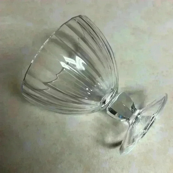 Cristal D'Arques-Durand 2 Ice Cream/Dessert Bowls Pattern Is "Quadro" No Trim - Picture 3 of 10